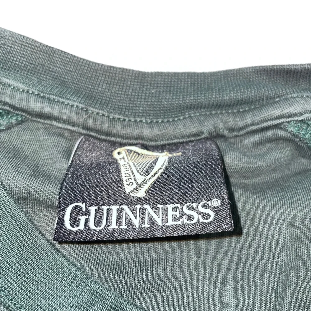 Guinness Ireland Long Sleeve Shirt Green Embossed Puff Print Harp Mens XL Raglan